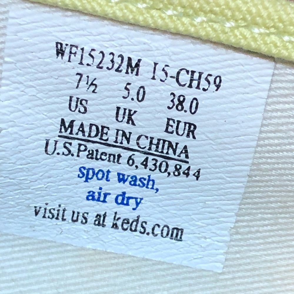 Keds canvas green womens slip on shoes white sneakers size 7.5 - Picture 8 of 8